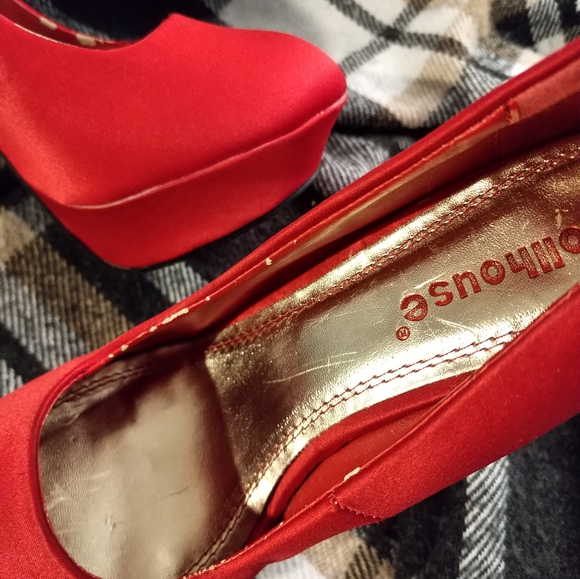 Dollhouse Red Studded Platform Stilettos - Picture 5 of 6